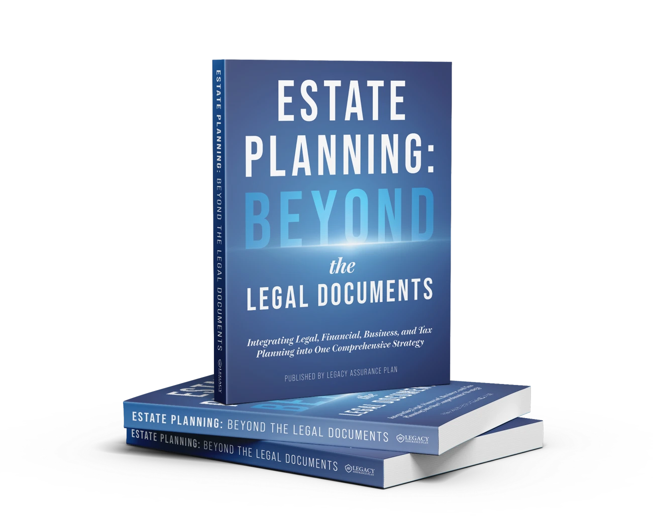 Estate Planning: Beyond the Legal Documents, standing on two copies of the book